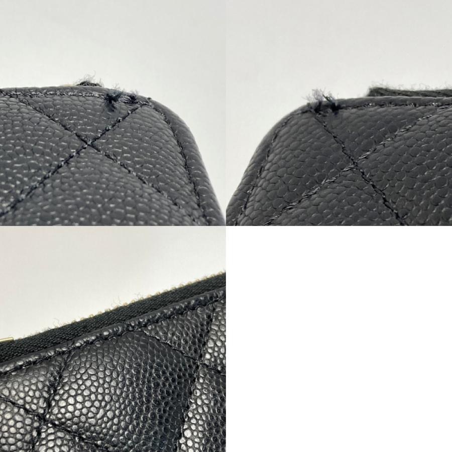 CHANEL シャネル ココマーク マトラッセ クラシック 2つ折り財布 AP3877 ブラック キャビアスキン ゴールド金具 CHANEL（シャネル） ココマーク マトラッセ クラシック 2つ折り財布