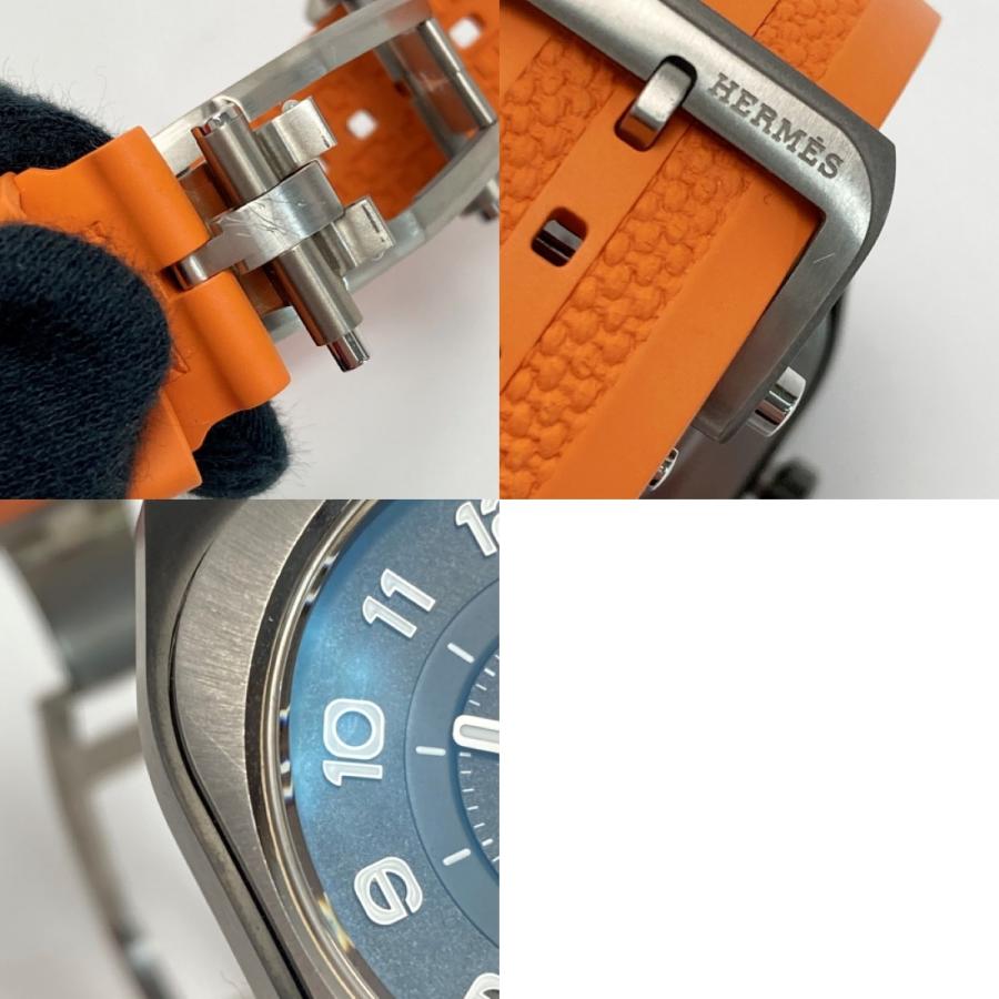 一度短時間使用　HERMES エルメス　パリ　38.5 HERMES（エルメス） H08 デイト SP1.741 グレー チタン 自動巻き