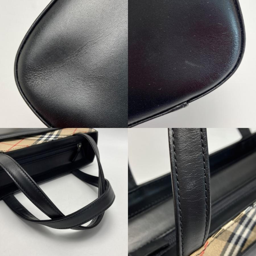 BURBERRY（バーバリー） ノバチェック ハンドバッグ ブラック×ベージュ