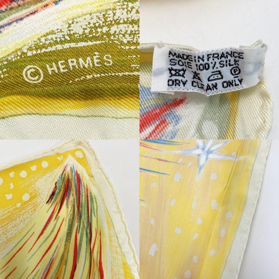 HERMES（エルメス） カレ90 FEUX DU CIEL 天の火 スカーフ イエロー