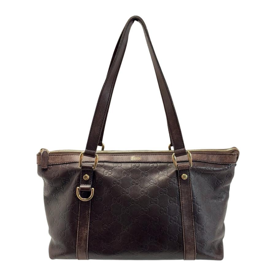 GUCCI グッチ レザー 141470 ブラウン ハンドバッグ ゴールド金具 