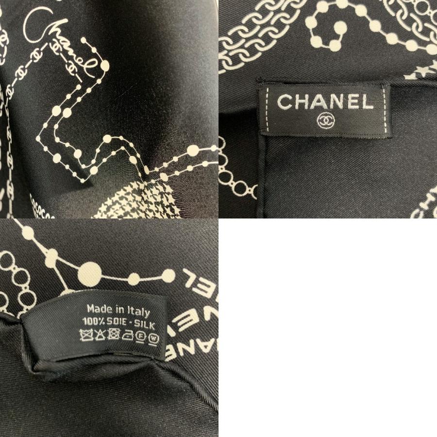 CHANEL シルクスカーフ大判 ホワイト/ブラック CHANEL（シャネル