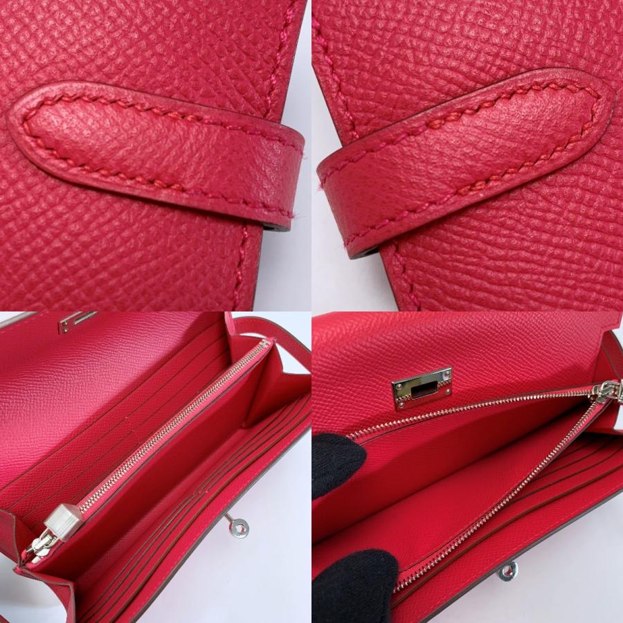 ☆☆HERMES エルメス ケリー ヴォーエプソン A刻印 ローズティリアン 長財布 レディース シルバー金具 HERMES（エルメス） ケリー ヴォーエプソン A刻印 ローズティリアン 長