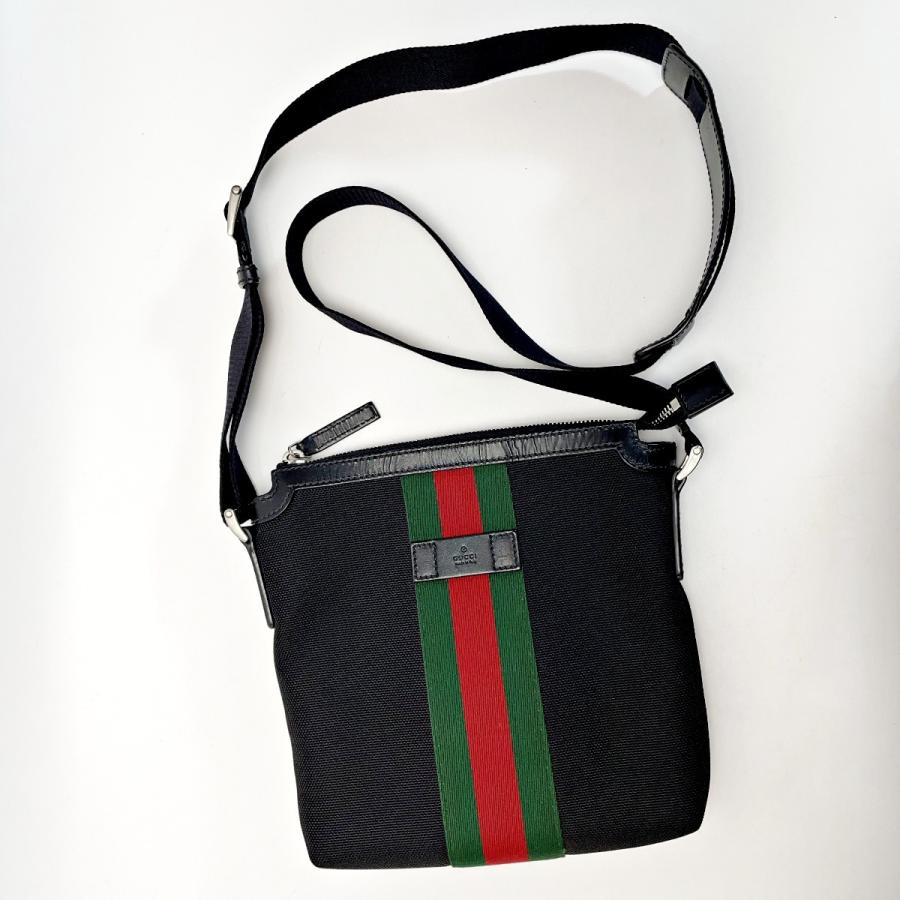 GUCCI グッチ シェリーライン キャンバス/レザー 631195 ブラック  