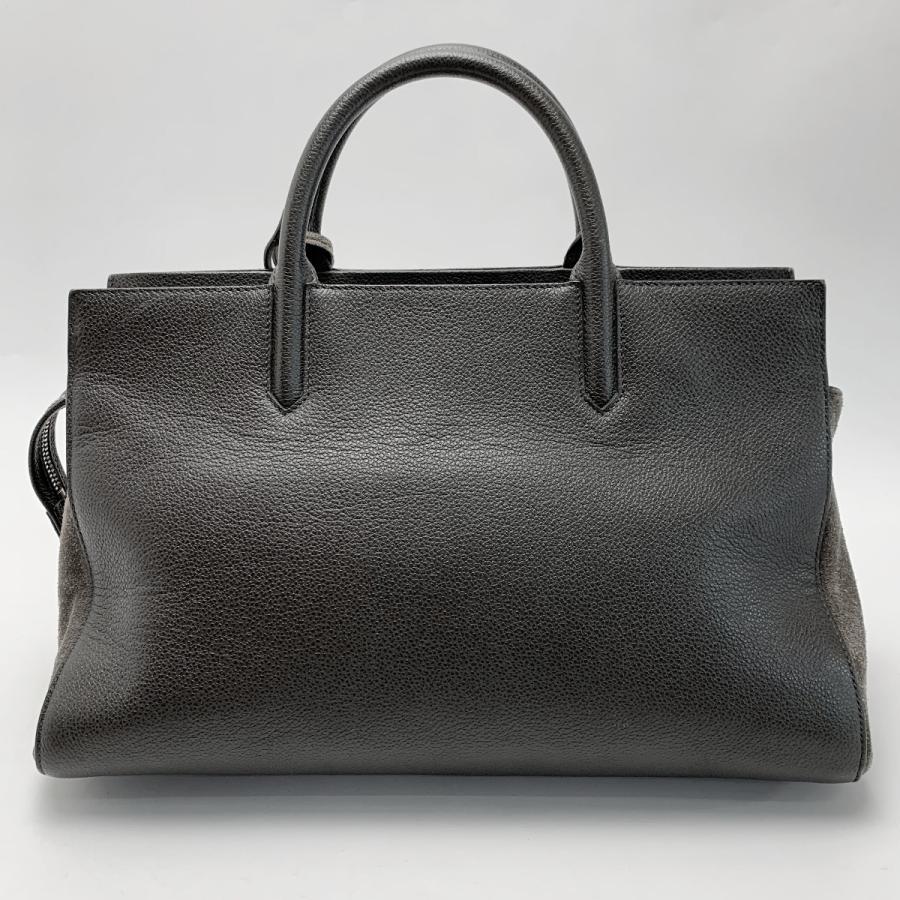 SAINT LAURENT(Yves Saint Laurent) グレー レザー×スウェード 2WAY 