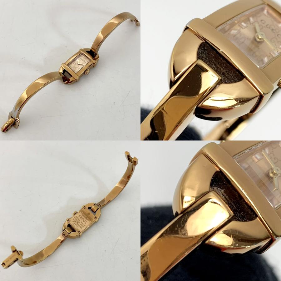 【稼働確認済・電池交換済み】GUCCI レディース腕時計 ホースビット6800L GUCCI（グッチ） バングル 6800L クォーツ レディース 腕時計 傷や汚れ