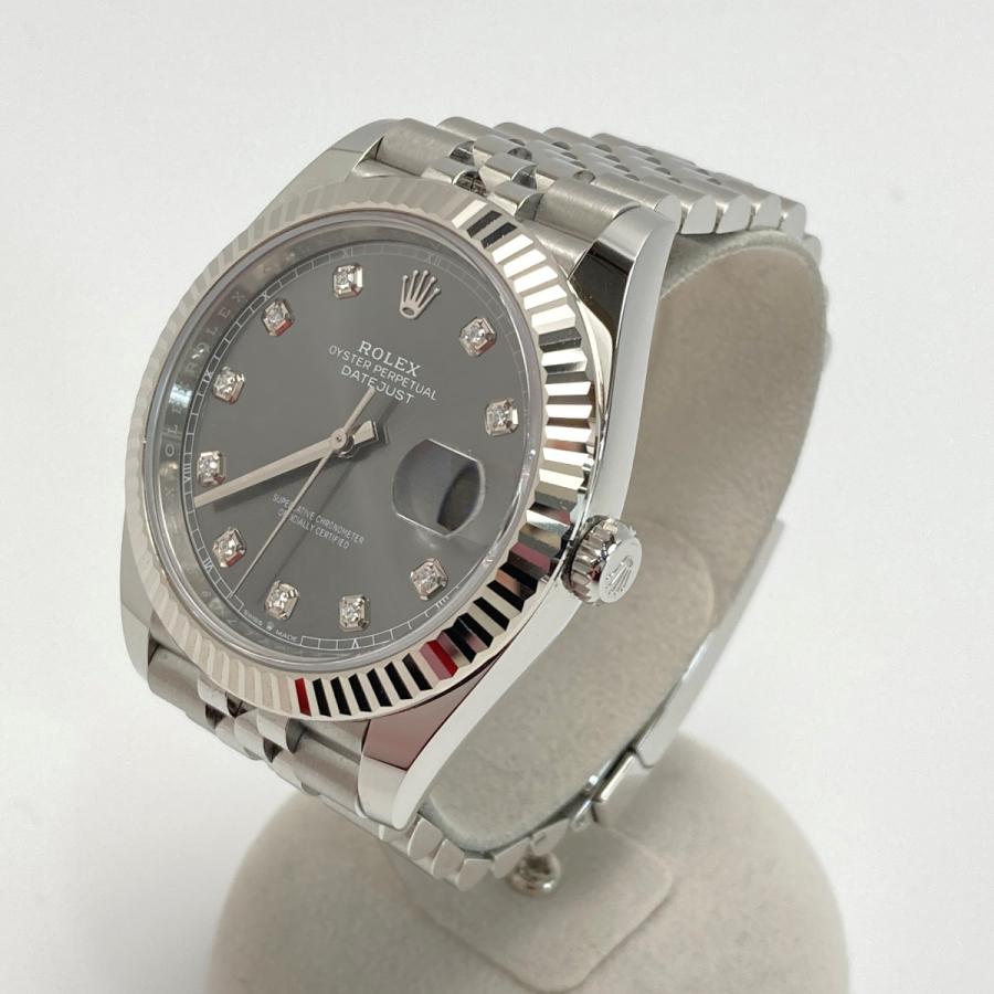 ROLEX（ロレックス） デイトジャスト41 10Pダイヤ SS/WG 126334 グレー 
