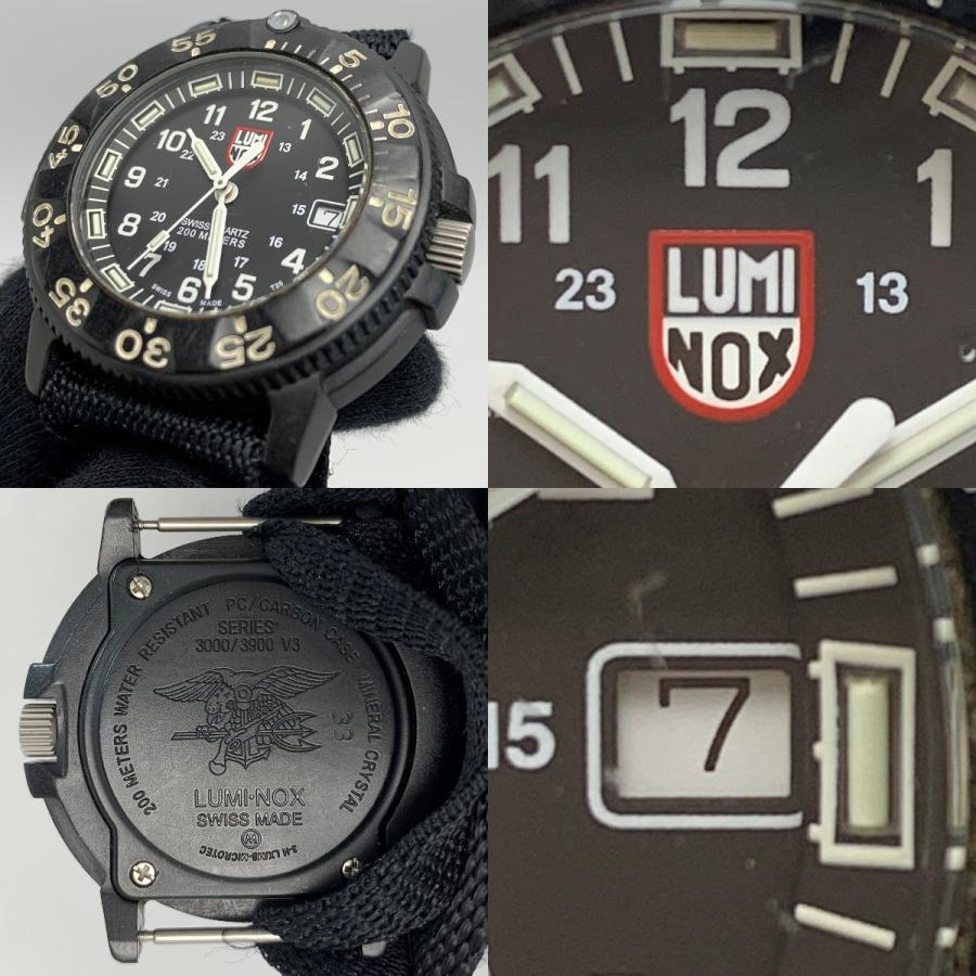 (中古)Luminox3000/3900 腕時計(クォーツ) ブラック LUMINOX（ルミノックス） 3000-3900V3 ブラック 腕時計 クォーツ