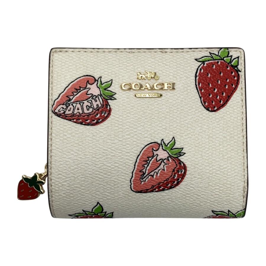 COACH（コーチ） ストロベリー 苺 CAP18 アイボリー 2つ折り財布