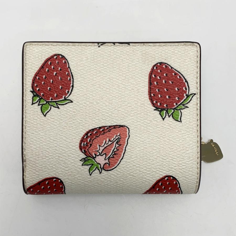COACH（コーチ） ストロベリー 苺 CAP18 アイボリー 2つ折り財布