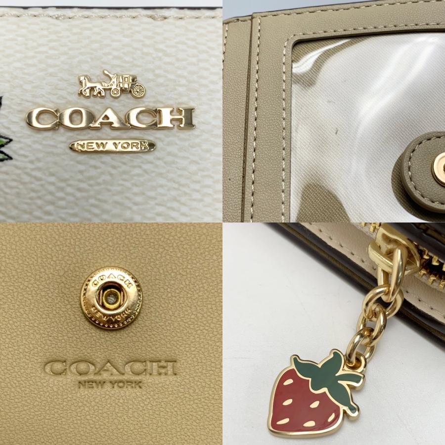 COACH（コーチ） ストロベリー 苺 CAP18 アイボリー 2つ折り財布