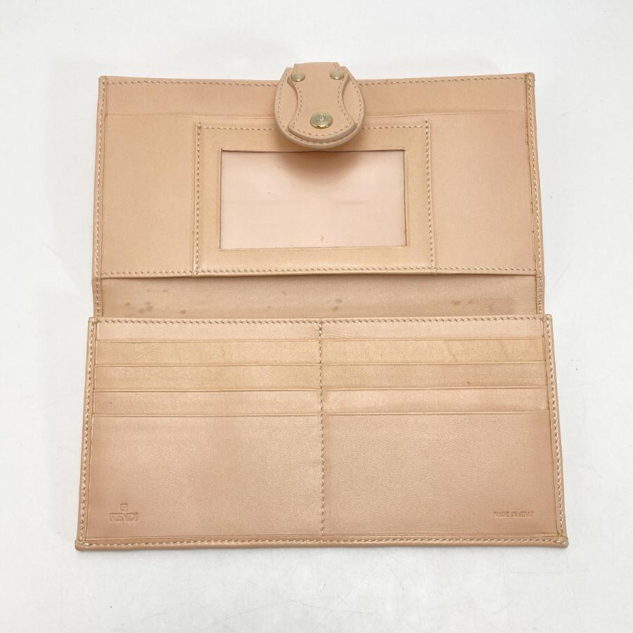 ☆☆FENDI フェンディ ズッカ柄 Wホック 長財布 ブラウン×ピンク キャンバス/レザー FENDI（フェンディ） ズッカ柄 Wホック 長財布 ブラウン×ピンク