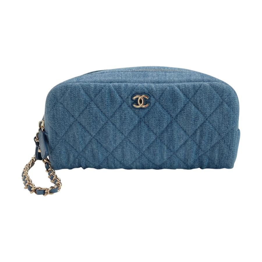 CHANEL（シャネル） ココマーク マトラッセ デニム ポーチ AP3702