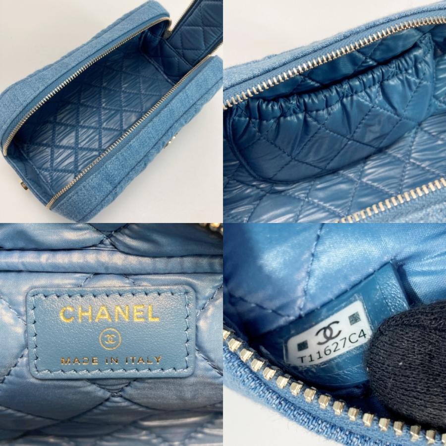 CHANEL（シャネル） ココマーク マトラッセ デニム ポーチ AP3702