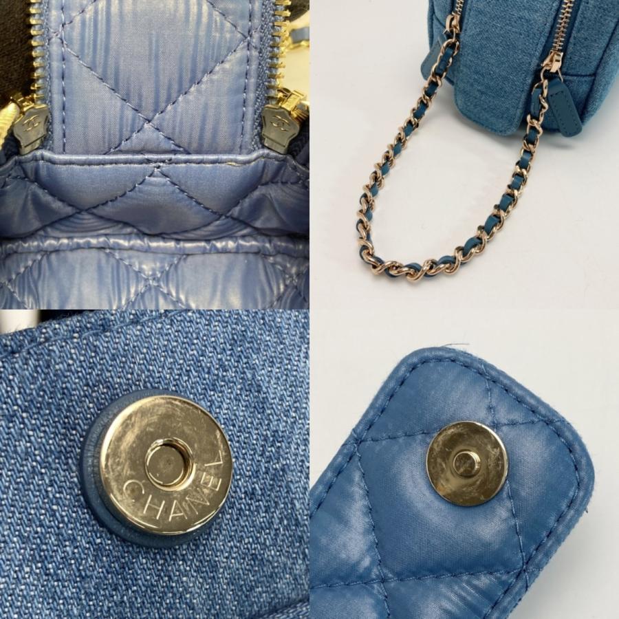 CHANEL（シャネル） ココマーク マトラッセ デニム ポーチ AP3702