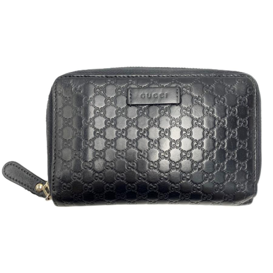 GUCCI（グッチ） レザー 449423 ブラック ラウンドファスナー財布 やや