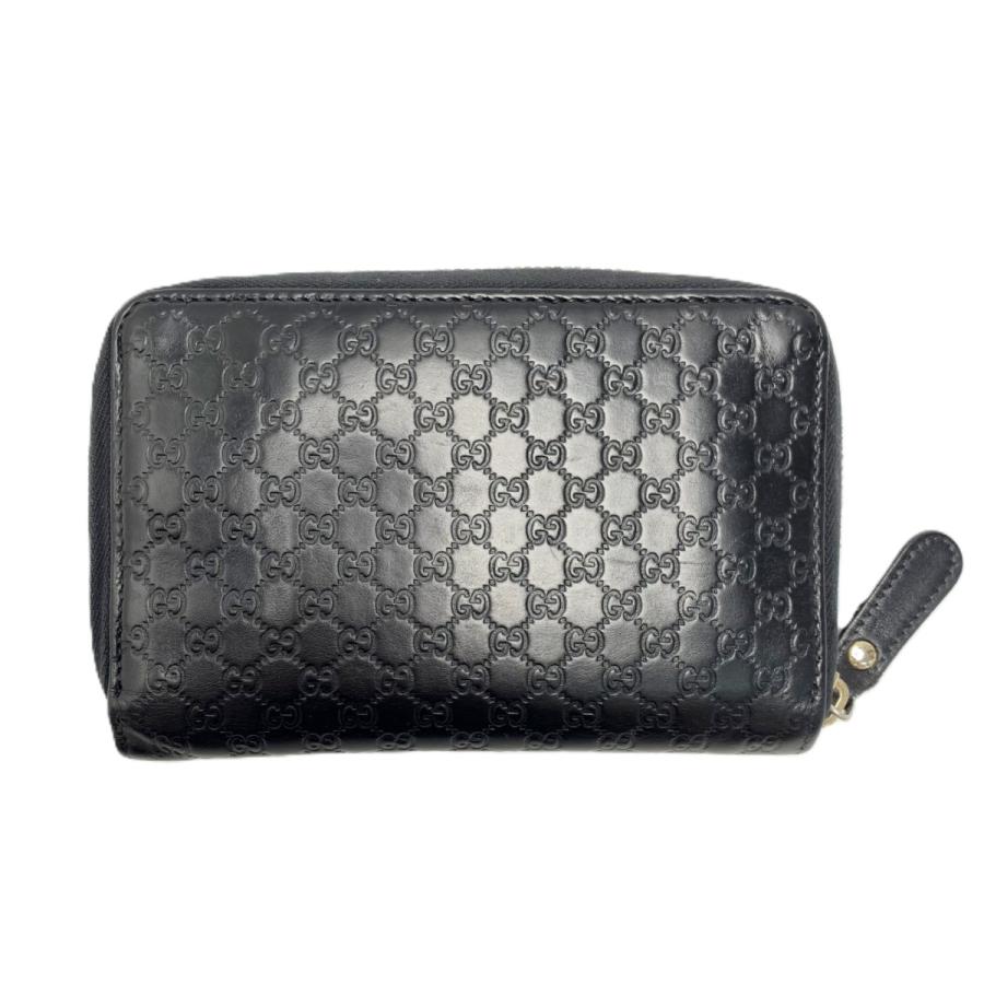 GUCCI（グッチ） レザー 449423 ブラック ラウンドファスナー財布 やや