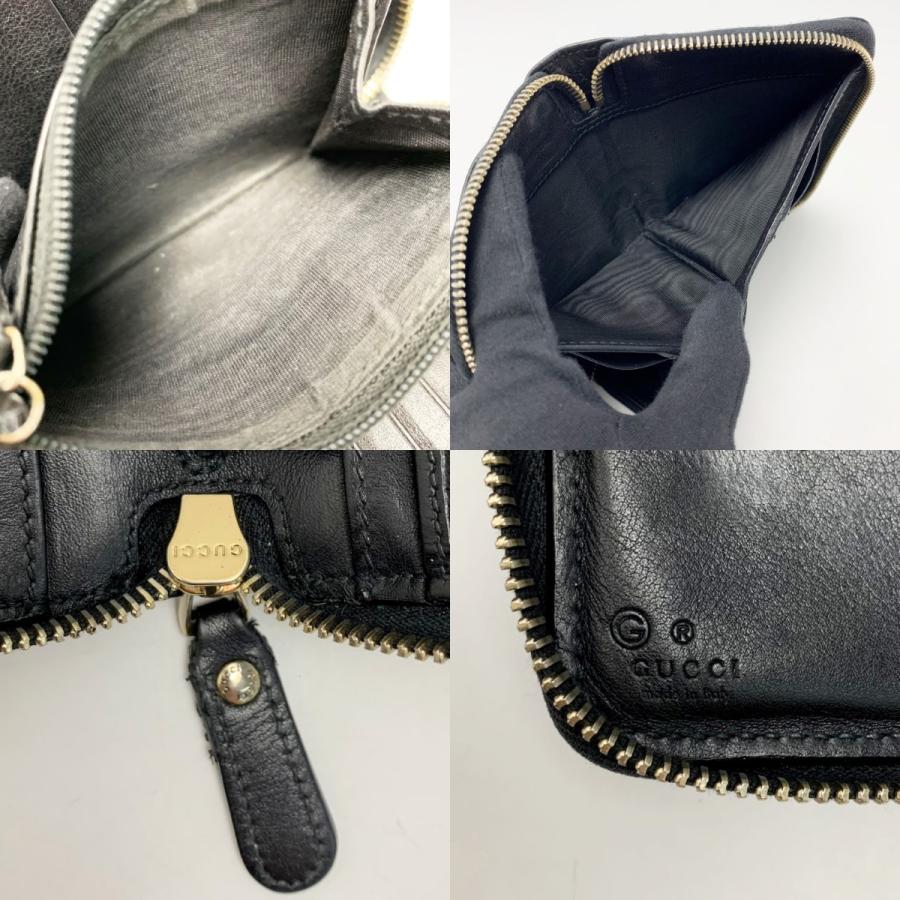 GUCCI（グッチ） レザー 449423 ブラック ラウンドファスナー財布 やや