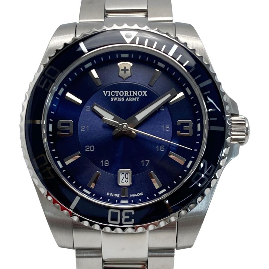 VICTORINOX ☆☆ ビクトリノックス マーベリック ラージ 242007 ブルー クォーツ メンズ 腕時計 箱・取説有 やや傷や汚れ ...