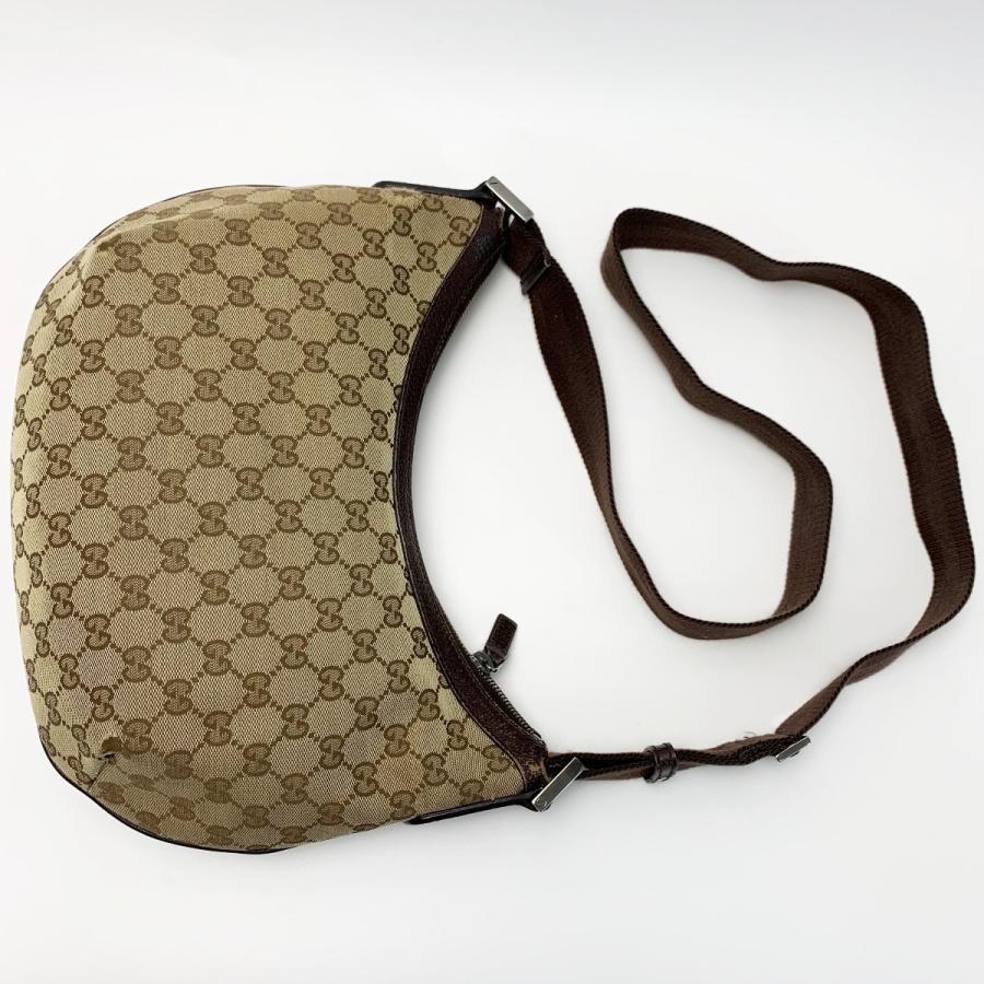 ☆☆ GUCCI グッチ ショルダーバッグ 181092 ブラウン×ライトブラウン キャンバス×レザー 傷や汚れあり_4