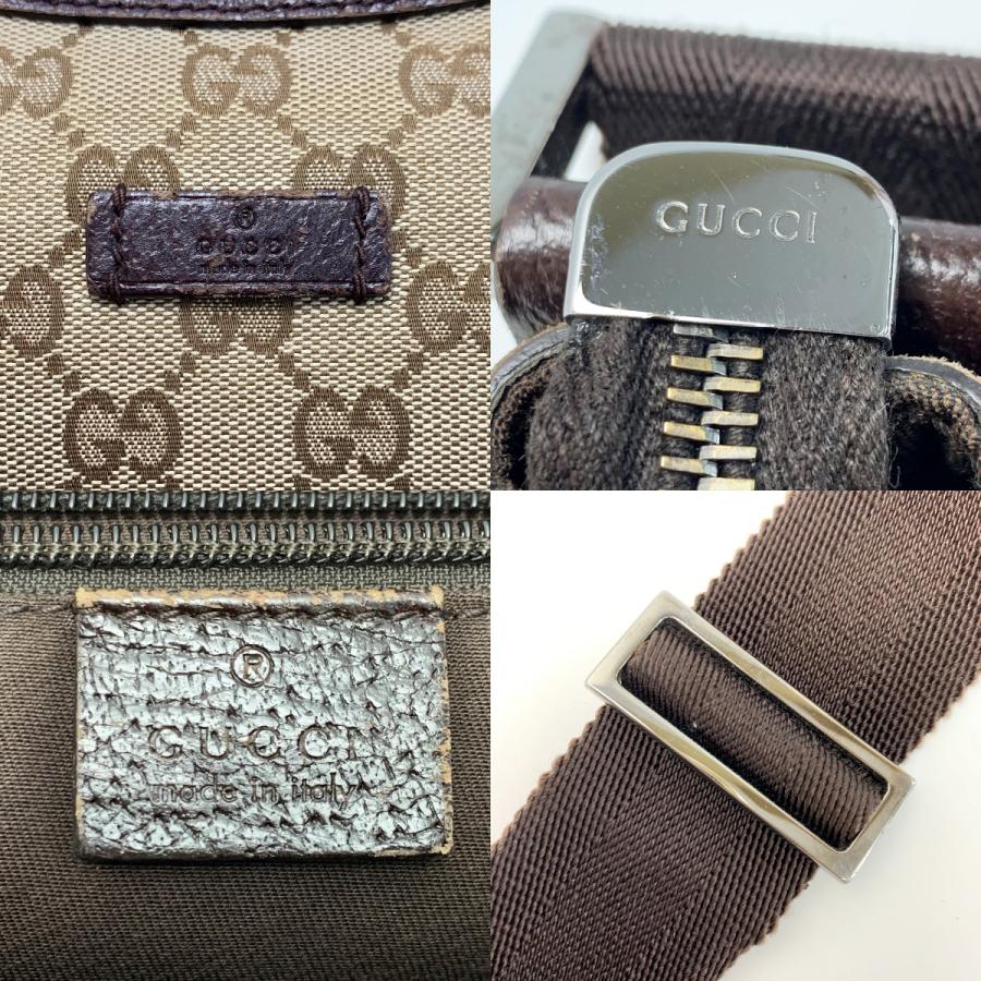 ☆☆ GUCCI グッチ ショルダーバッグ 181092 ブラウン×ライトブラウン キャンバス×レザー 傷や汚れあり_8