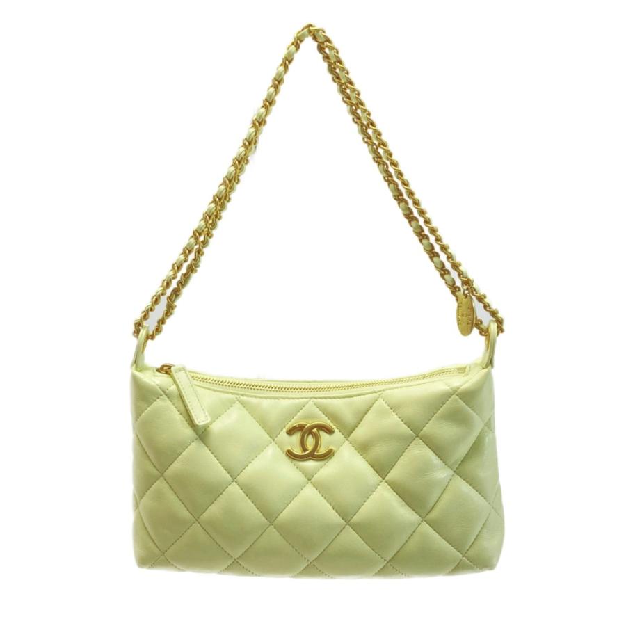 CHANEL（シャネル） ココマーク マトラッセ ホーボーバッグ イエロー 