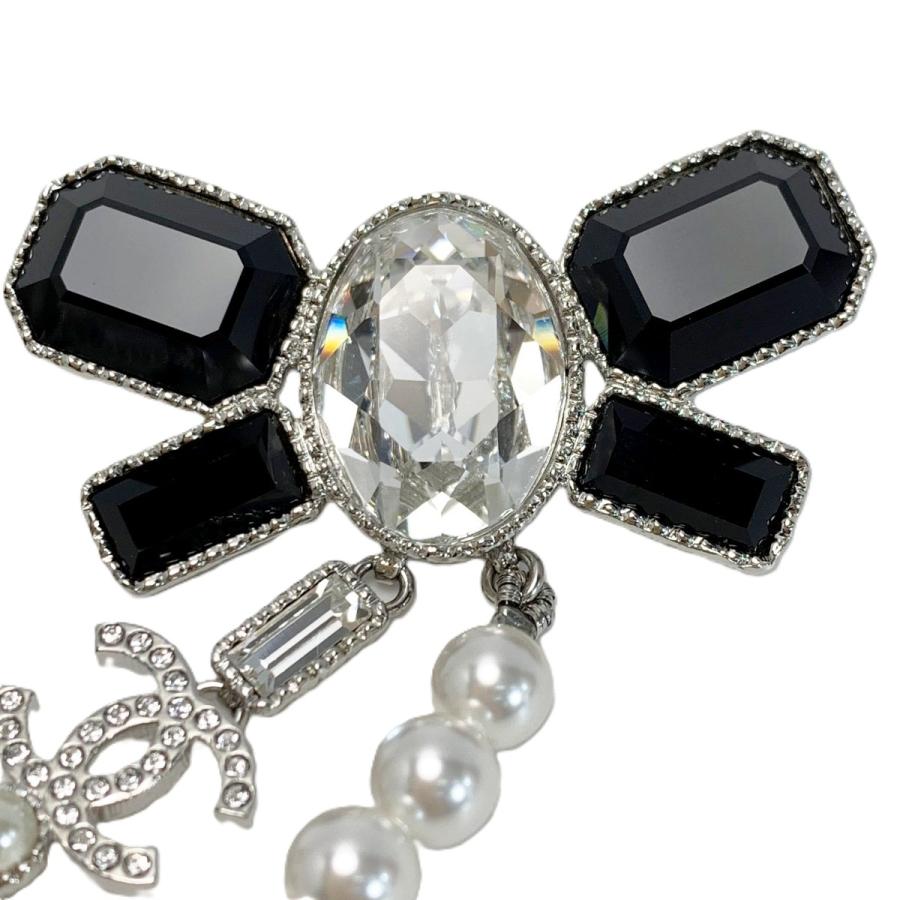 CHANEL（シャネル） ココマーク リボン ブローチ B23K ブラック×パール