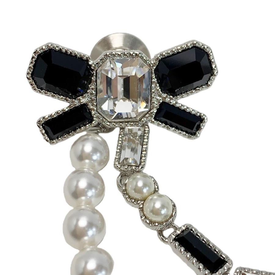 CHANEL（シャネル） ココマーク リボン ブローチ B23K ブラック×パール