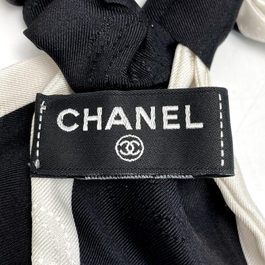 CHANEL（シャネル） リボン シュシュ カメリア ブラック×ホワイト