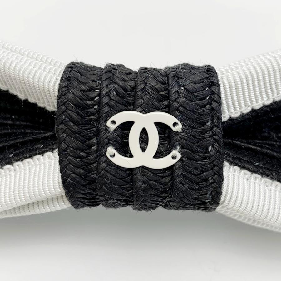 CHANEL（シャネル） リボン ブラック×ホワイト ヘアアクセサリー