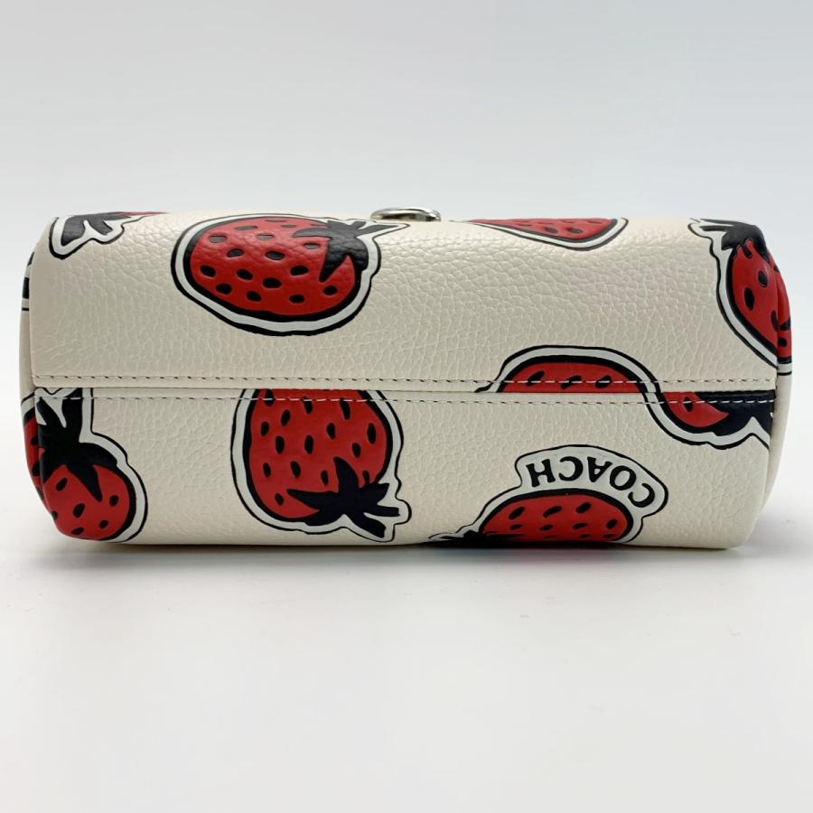 COACH（コーチ） コスメポーチ 苺 Strawberry CT893 アイボリー レザー 