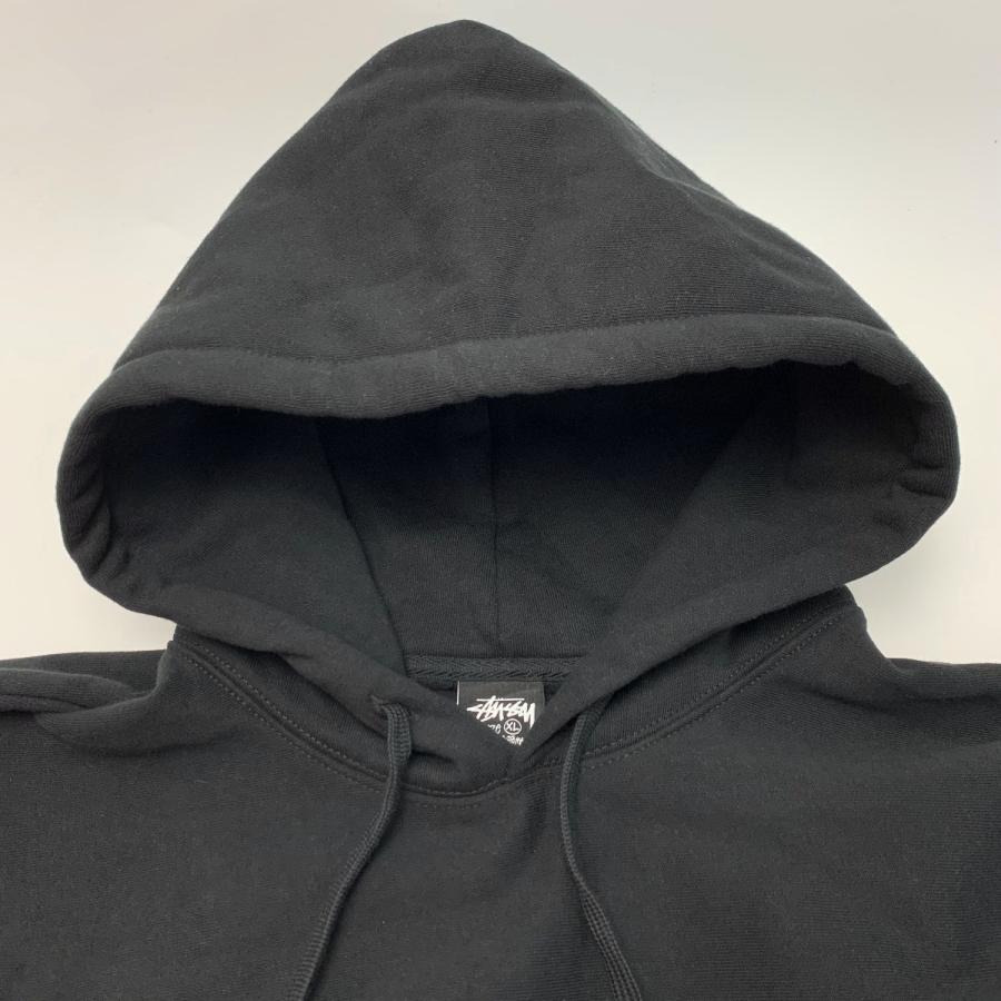 【美品 XL】ステューシー 両面ロゴ スケートマン スウェット パーカー 黒 STUSSY（ステューシー） 両面ロゴ スケートマン スウェットパーカー