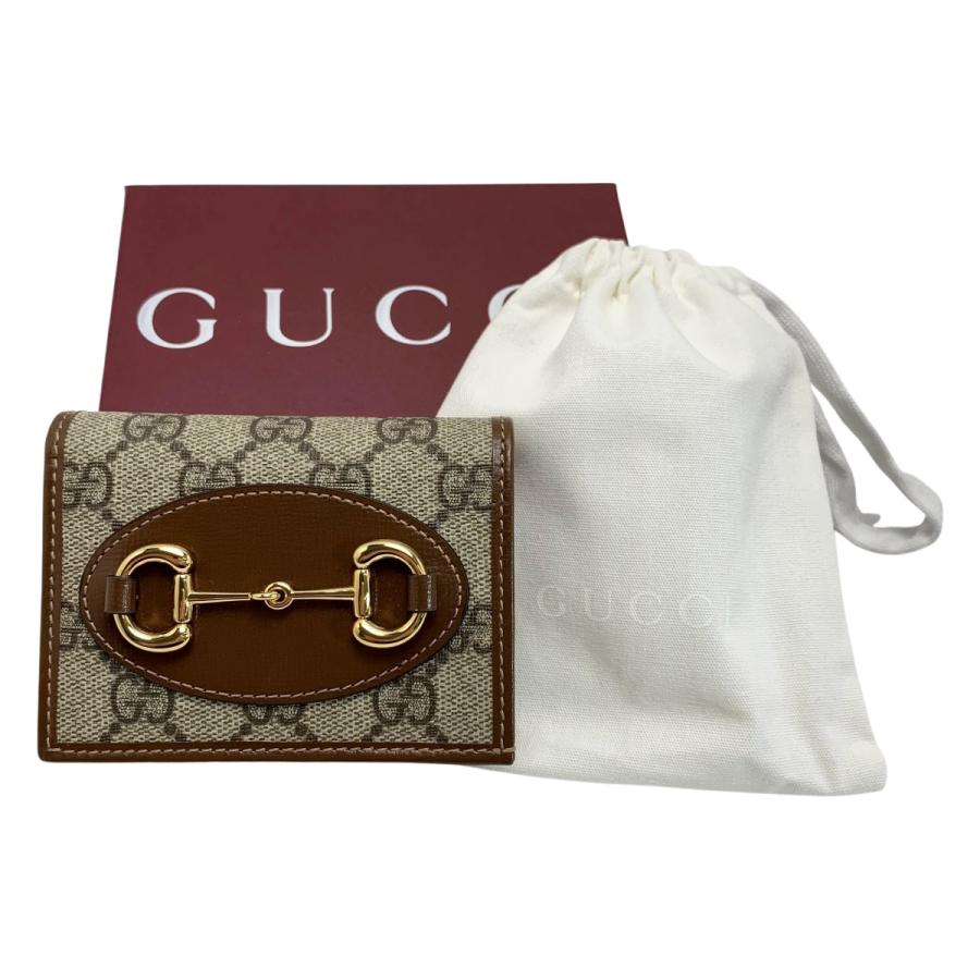 GUCCI グッチ 2つ折り財布 GGスプリーム 621887 ブラウン レザー ゴールド金具 GUCCI（グッチ） 2つ折り財布 GGスプリーム 621887 ブラウン レザー