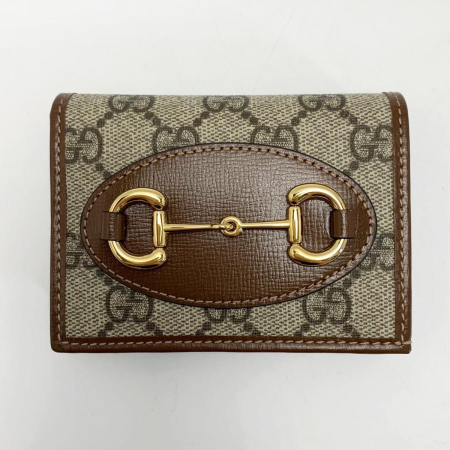 GUCCI（グッチ） 2つ折り財布 GGスプリーム 621887 ブラウン レザー