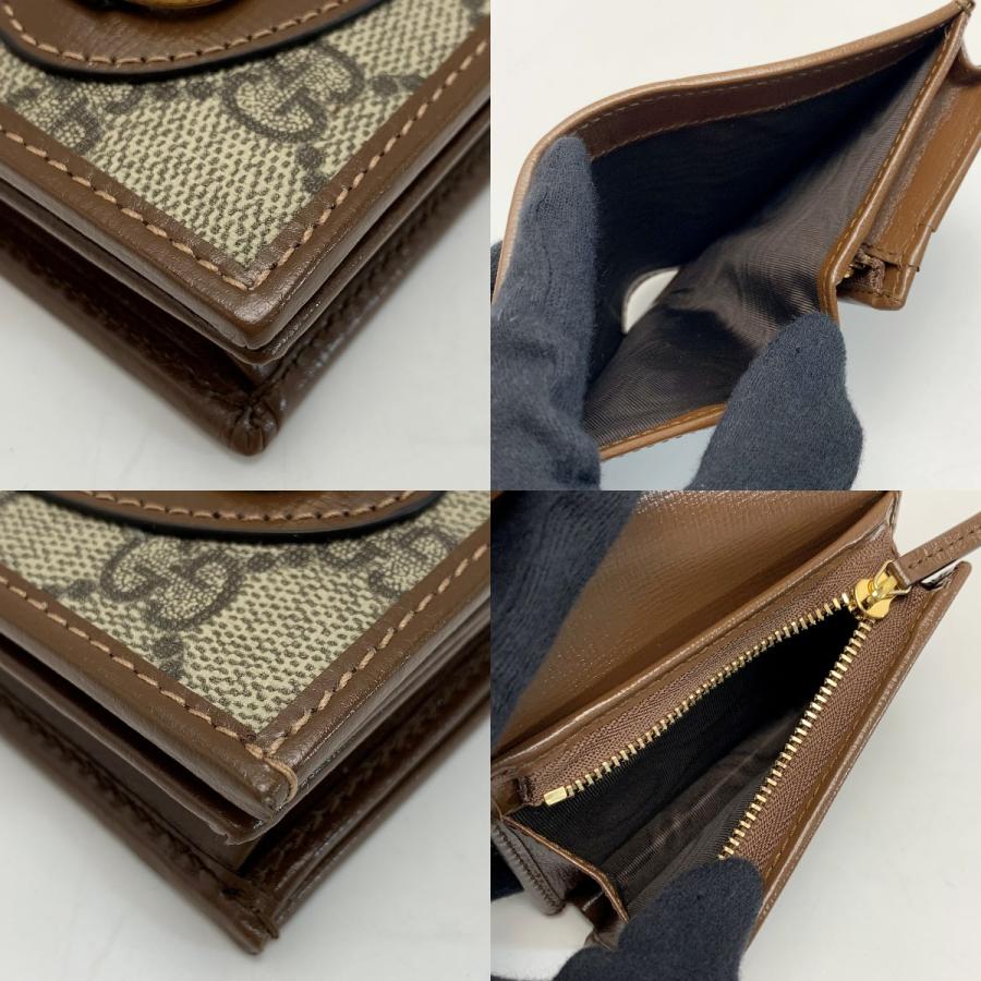 GUCCI（グッチ） 2つ折り財布 GGスプリーム 621887 ブラウン レザー