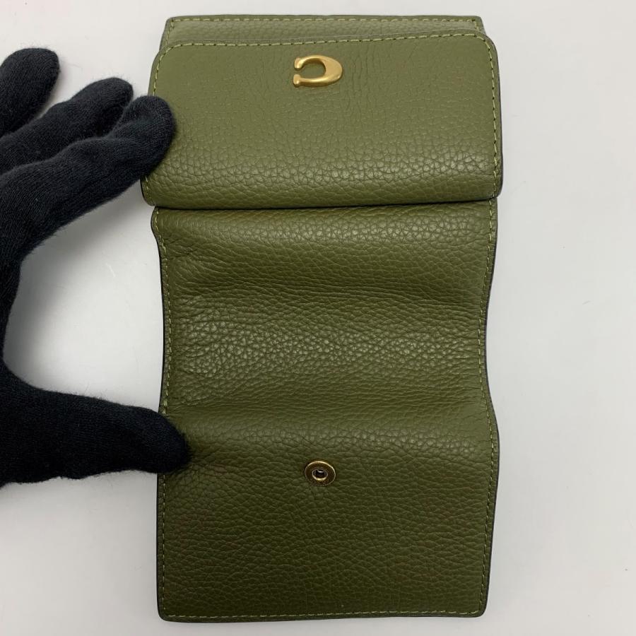 COACH コーチ 3つ折り財布 Cロゴ ミニ トライフォールド CM437 カーキ レディース COACH（コーチ） 残り一点 COACH CM437 ミニ トライフォールド
