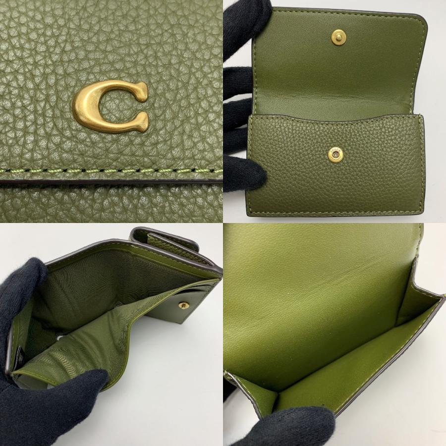 COACH コーチ 3つ折り財布 Cロゴ ミニ トライフォールド CM437 カーキ レディース COACH（コーチ） 残り一点 COACH CM437 ミニ トライフォールド