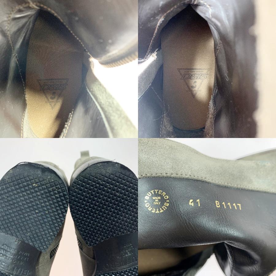 BUTTERO スウェード レザー サイド ジップ アップ B1117 グレー SIZE25