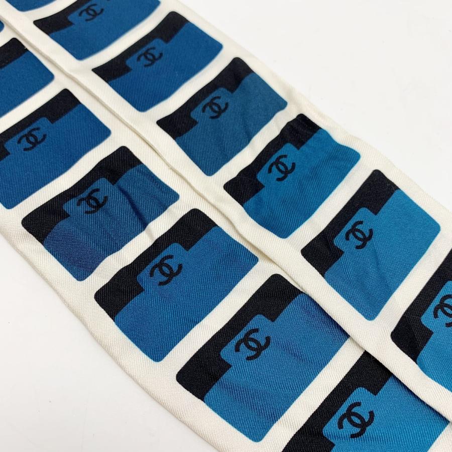 CHANEL（シャネル） ヘアバンド 細いスカーフ ツイリー ホワイト