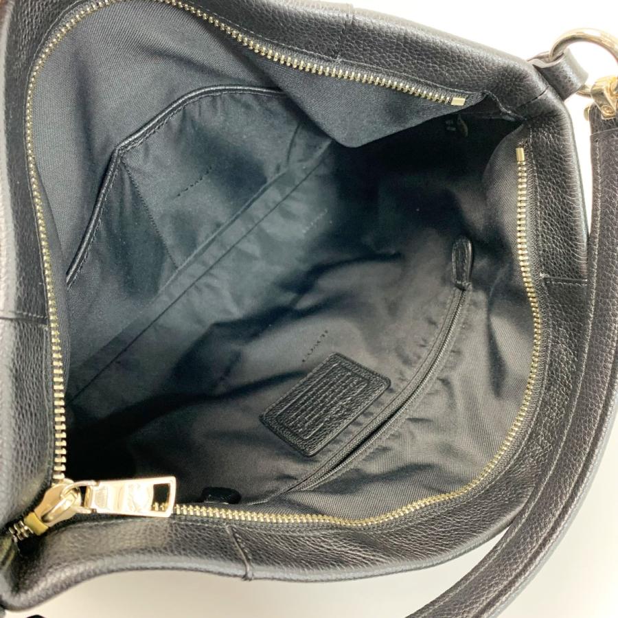 美品 コーチ スカウト ホーボー 2way ショルダーバッグ レザー 黒 
