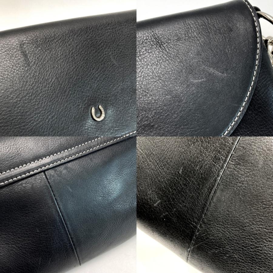 レディース SOMES ソメスサドル 2way フラップ ショルダーバッグ ブラック
