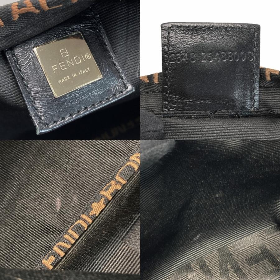 FENDI（フェンディ） ロゴ ミニトートバッグ ブラック ナイロン