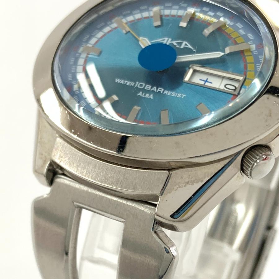 SEIKO（セイコー） ALBA アルバ AKA 青文字盤 デイデイト クォーツ