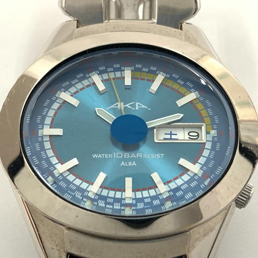 SEIKO（セイコー） ALBA アルバ AKA 青文字盤 デイデイト クォーツ