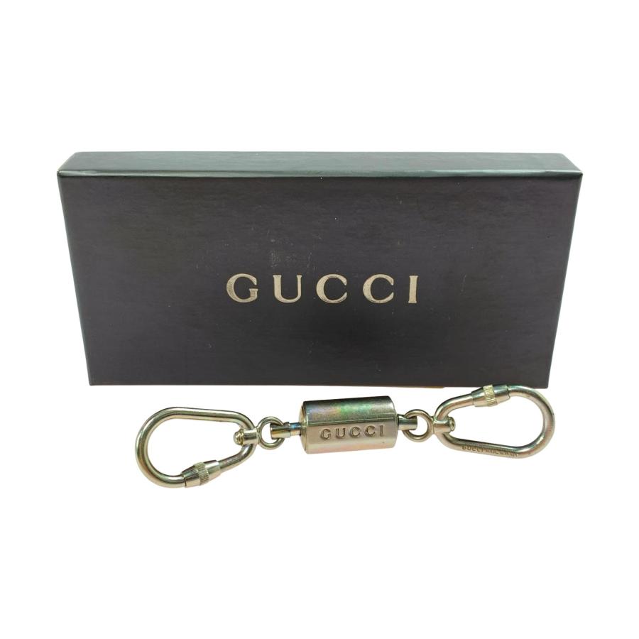 GUCCI カラビナ キーホルダー 箱付き GUCCI（グッチ） ダブルカラビナキーリング キーホルダー 箱有 やや傷