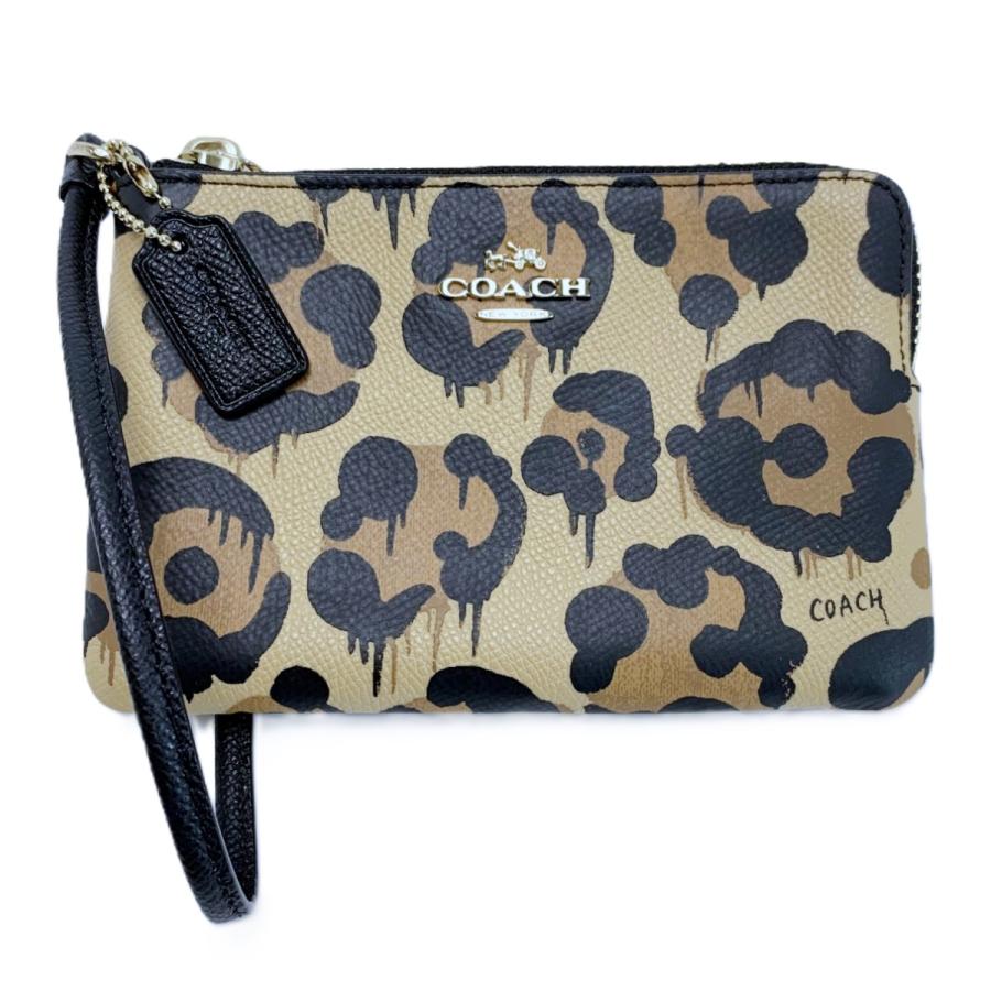 COACH（コーチ） レオパード柄 アクセサリーポーチ レザー 64194