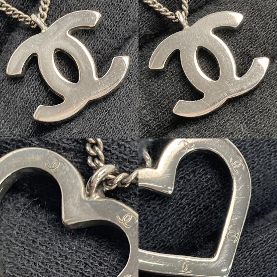 ◆美品◆CHANEL◆シャネル◆エクリュ◆ココマーク◆タンクトップ◆正規品◆36 CHANEL（シャネル） ココマーク ハート ネックレス 04P シルバー 箱有