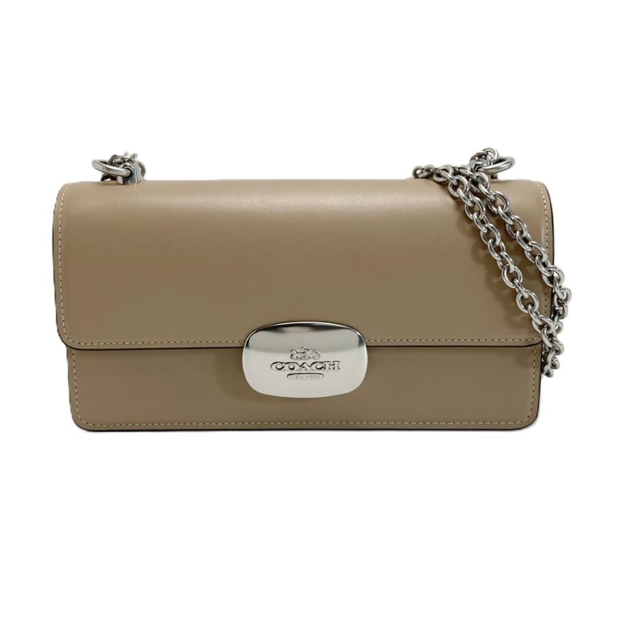 COACH ショルダーバッグ ELIZA レザー フラップ クロスボディチェーン