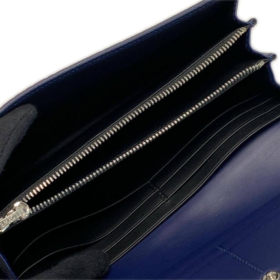 LOEWE（ロエベ） リピートアナグラム 長財布 ネイビー レザー