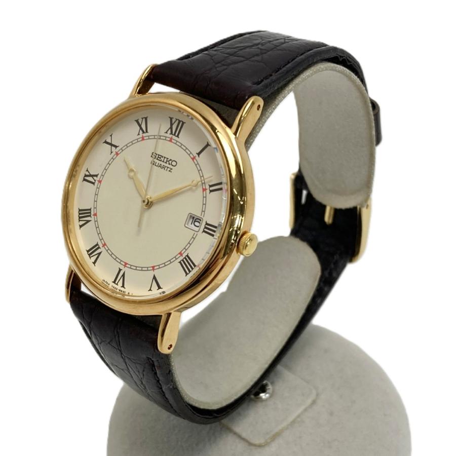 SEIKO（セイコー） ローマン デイト 7N22-8A20 アイボリー クォーツ
